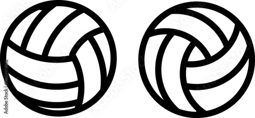 Detailed vector illustration of two classic volleyballs, a concept of sports and leisure activities