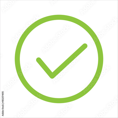 Chek, ok, yes icon approved vector illustration. Check mark icon on white background. Vector illustration