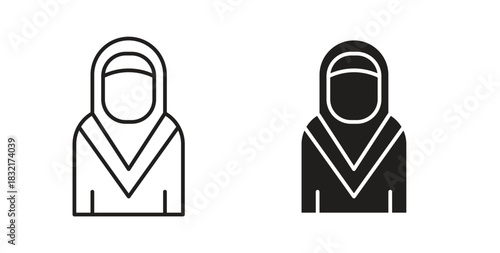 Arab woman icon vector design. icon doodle hand drawn.