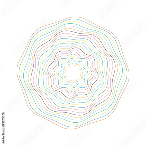 Sine-Modulated Concentric Rings Vector