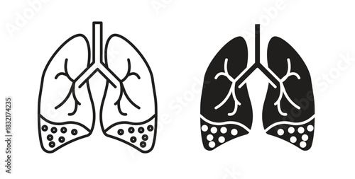 Asthma icon vector design. icon doodle hand drawn.