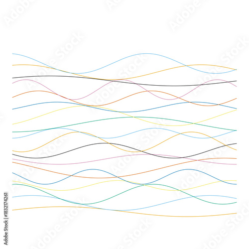Horizon Bands Wavy Lines Vector