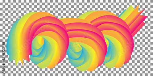 Abstract colorful vibrant fluid shape with smooth gradient blending