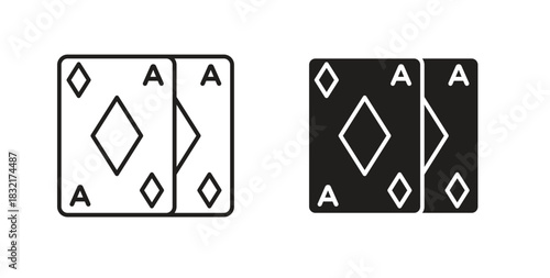 Baccarat icon vector design. icon doodle hand drawn.