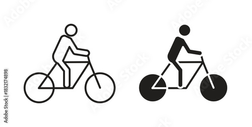Bicycle rider icon vector design. icon doodle hand drawn.