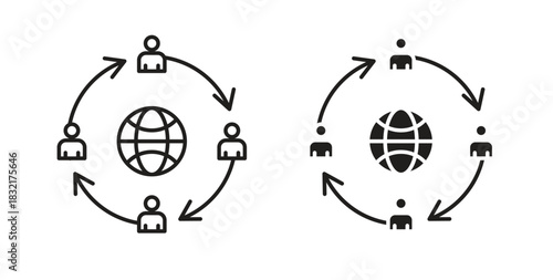 Business networking icon vector design. icon doodle hand drawn.