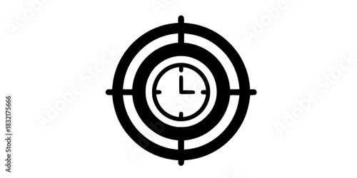 Target Goal Time Management Icon Vector Silhouette