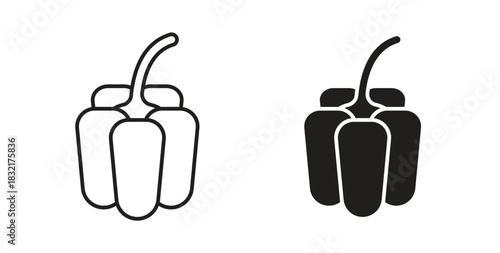 Capsicum icon vector design. icon doodle hand drawn.