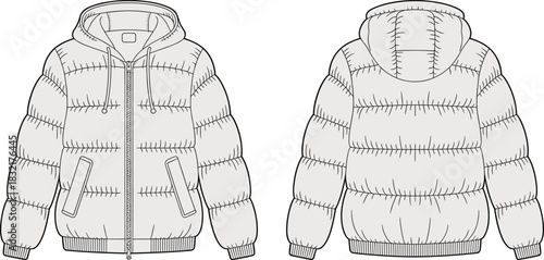 Men's polo shirt with zipper placket and box pleat vector template technical fashion illustration for apparel design and clothing mockup