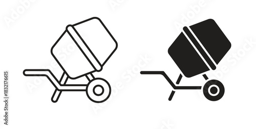 cement mixers icon vector design. icon doodle hand drawn.