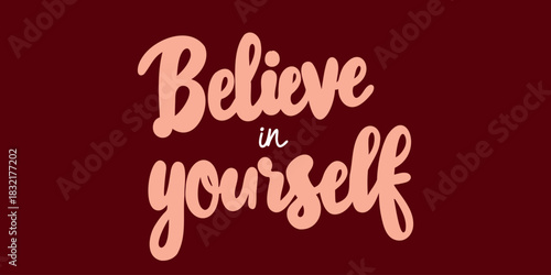 motivational quote banner flat vector illustration believe in yourself