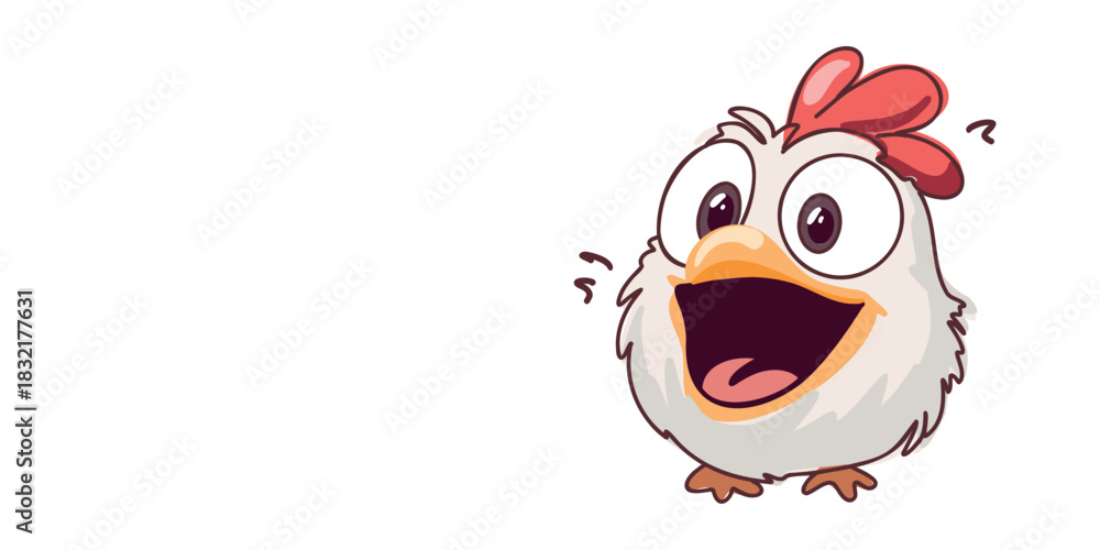 Naklejka premium cute chick banner design happy cartoon style with text area