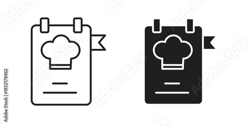 Cookbook icon vector design. icon doodle hand drawn.
