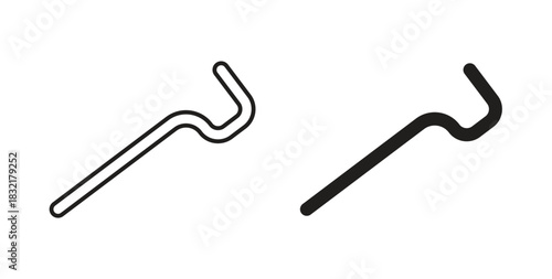 Crowbar icon vector design. icon doodle hand drawn.