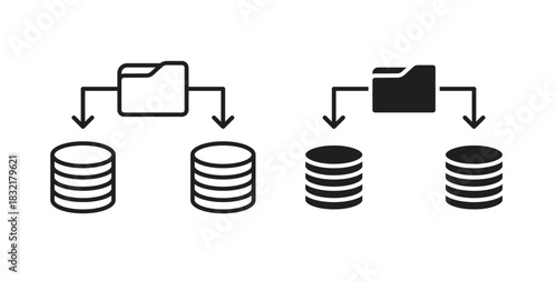 Data Migration icon vector design. icon doodle hand drawn.