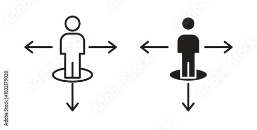 Decision making icon vector design. icon doodle hand drawn.