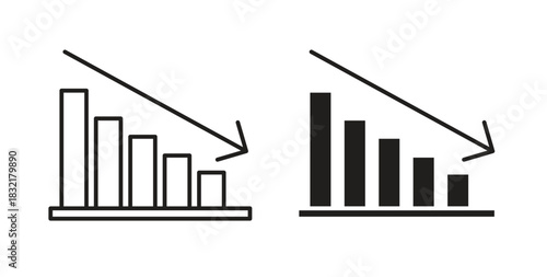 Decrease icon vector design. icon doodle hand drawn.