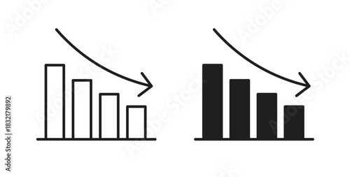 Decrease icon vector design. icon doodle hand drawn.