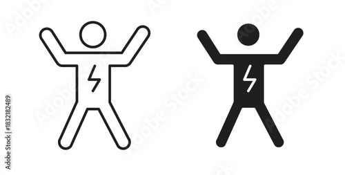 Energized human icon vector design. icon doodle hand drawn.
