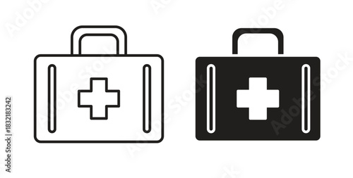 First aid kit icon vector design. icon doodle hand drawn.