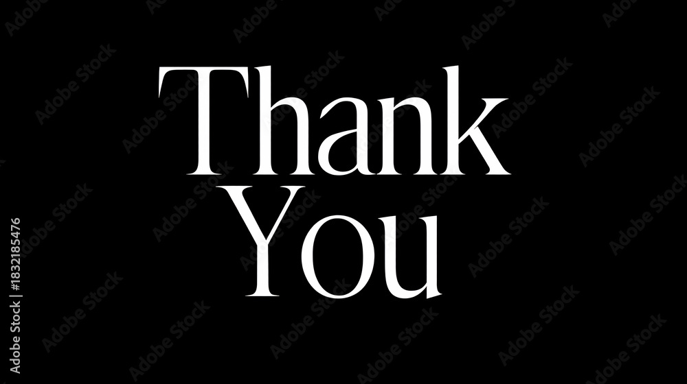 Obraz premium Appreciation message on a solid black background in bold font