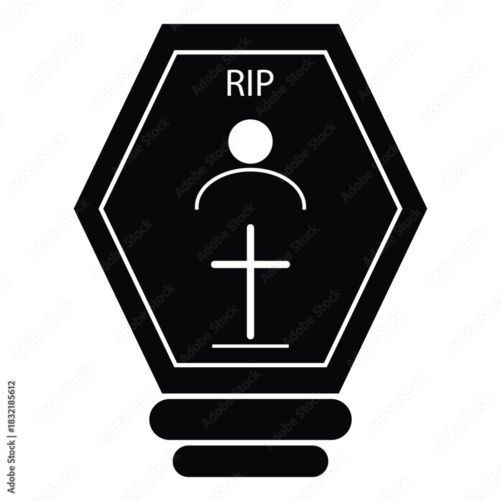 Obraz premium Tombstone Icon Vector Symbol Design Illustration eps10