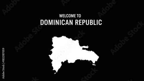 Welcome To Dominican Republic Map Silhouette.