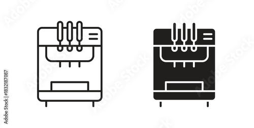 Ice cream maker icon vector design. icon doodle hand drawn.