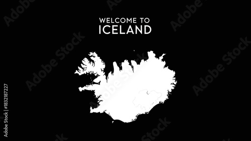 Welcome to Iceland map graphic.
