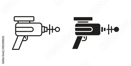 Laser gun icon vector design. icon doodle hand drawn.