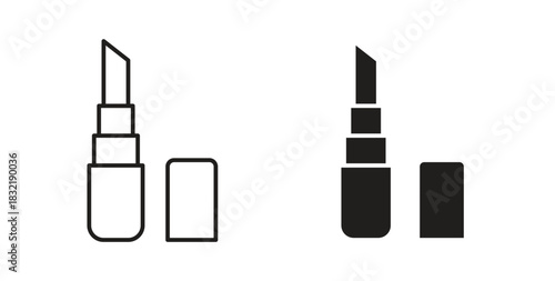 Lipstick icon vector design. icon doodle hand drawn.