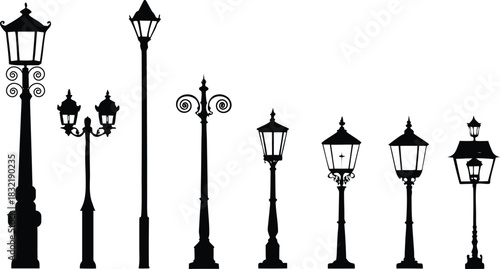 street lamp vector Abstract figure in contemplation minimalist silhouette design