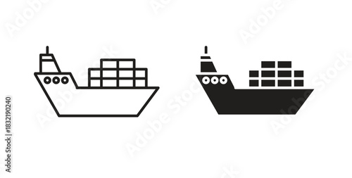 Logistic ship icon vector design. icon doodle hand drawn.