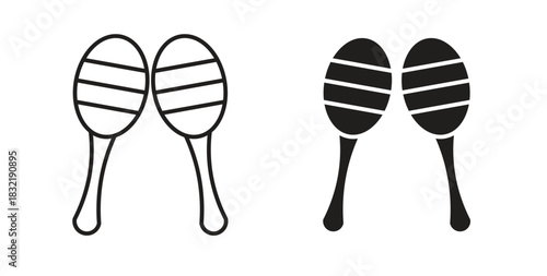Maracas icon vector design. icon doodle hand drawn.