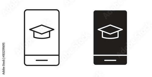 Mobile learning icon vector design. icon doodle hand drawn.