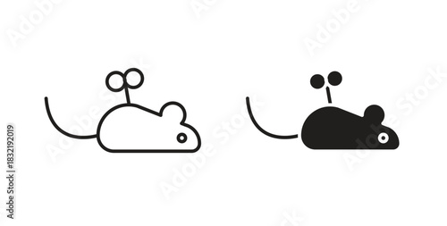 Mouse toy icon vector design. icon doodle hand drawn.