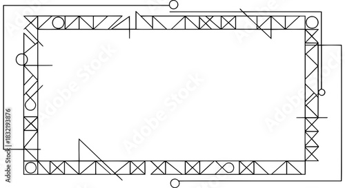 Creative frame with geometric shapes, modern design perfect for invitations or cards