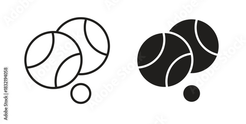 Petanque icon vector design. icon doodle hand drawn.
