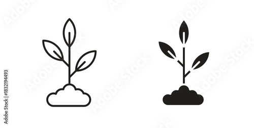 Plant icon vector design. icon doodle hand drawn.
