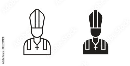 Pope icon vector design. icon doodle hand drawn.