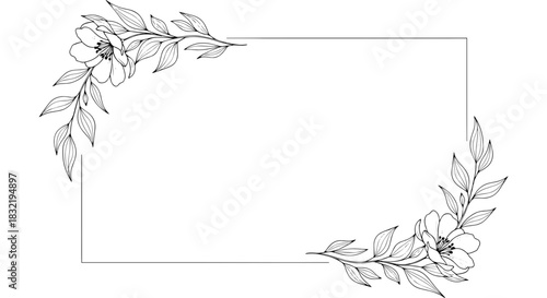 Elegant floral frame for graceful invitations and refined stationery designs so chic