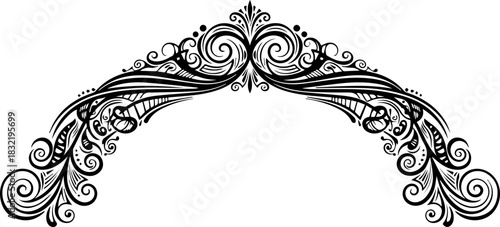Elegant swirl flourish design element for invitations, borders, and decorative accents, perfect for adding a touch of sophistication to your designs.