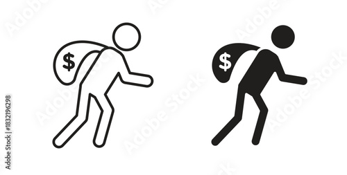 Robbery icon vector design. icon doodle hand drawn.