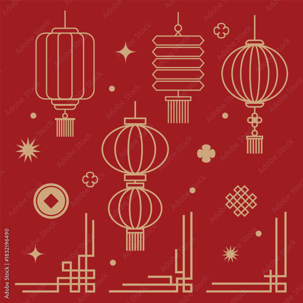 Naklejka premium chinese new year decoration