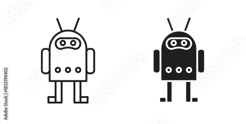 Robo icon vector design. icon doodle hand drawn.