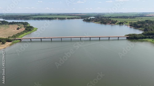 bridge over Rio Dourado, which is an extension of the famous Tietê River on a sunny day.