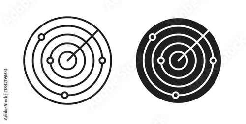 Radar icon vector design. icon doodle hand drawn.