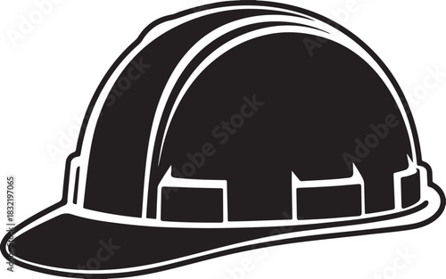 Hard hat icon vector isolated on white background. Safety helmet silhouette for builder or engineer. construction helmet icon. Safety helmet.Industrial head protection. Personal protective equipment .