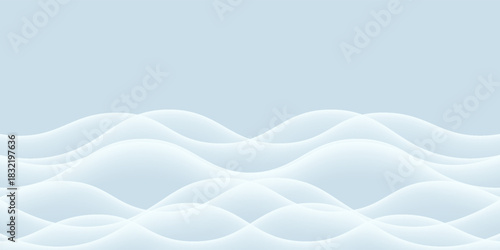 Wide waves snowdrifts landscape shapes on gray background