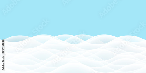 Waves snowdrifts landscape shapes on blue background